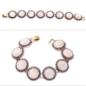 White stone statement bracelet